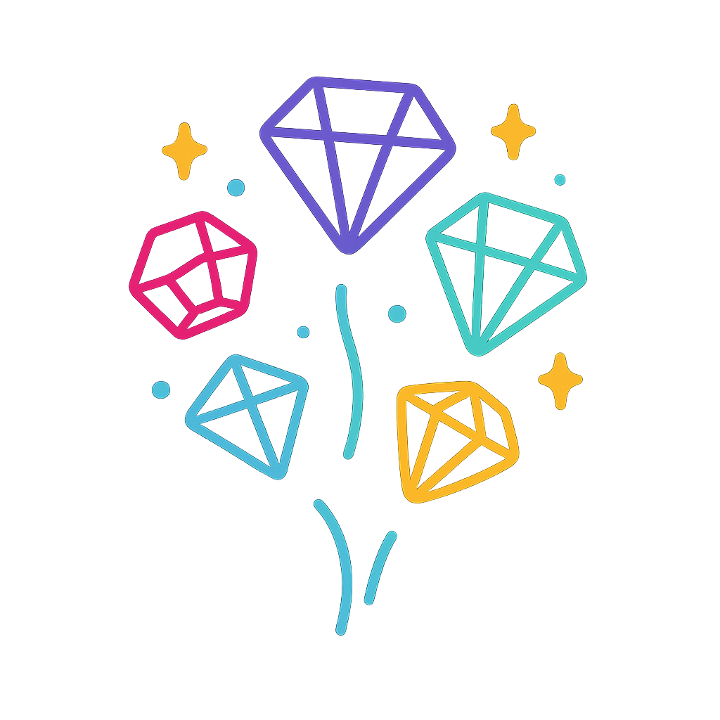 Rising Gems logo home icon